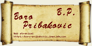 Boro Pribaković vizit kartica